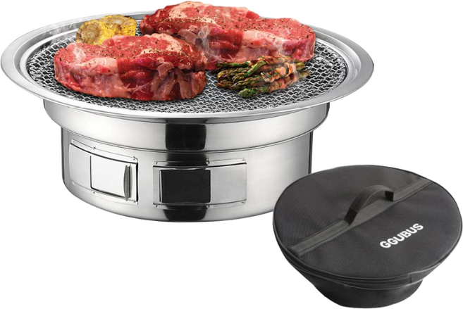 캠핑몽 소형 화덕 스텐 로스터 화로대 바베큐그릴 숯불그릴 로스터그릴 야외 캠핑 휴대용 업소 대형 원형, 1개