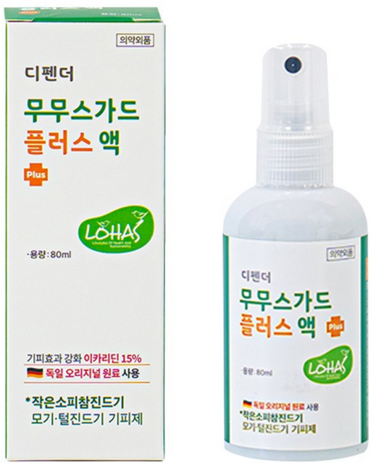 진드기 디펜더 무무스가드플러스 액 모기기피제, 1개, 80ml