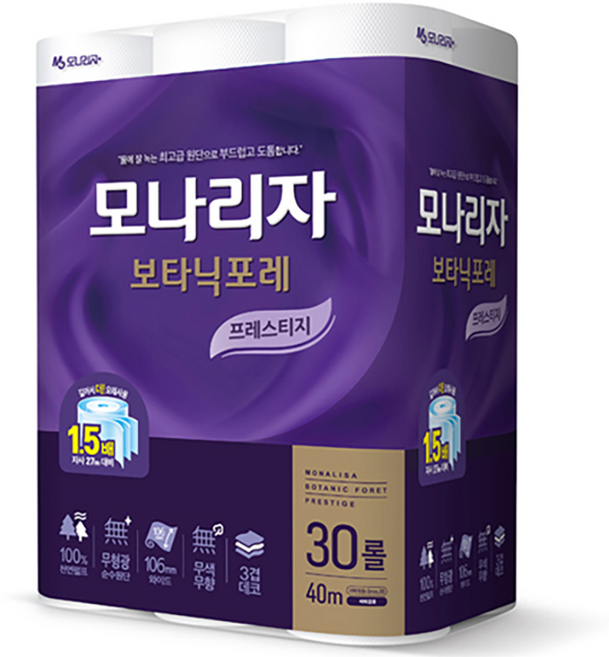 모나리자 보타닉포레 프레스티지 화장지, 40m, 30개입, 1개
