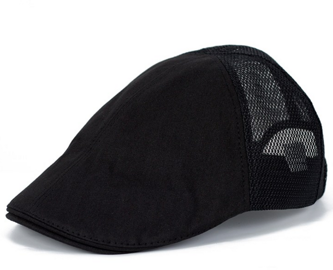 검정 백메쉬 버클 헌팅캡(후면메쉬) 모자 밴딩 카페모자 서빙모자 메쉬모자
