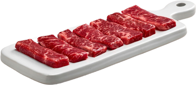 미트포테이블 최고급 꽃갈비살 CAB등급, 3개, 300g