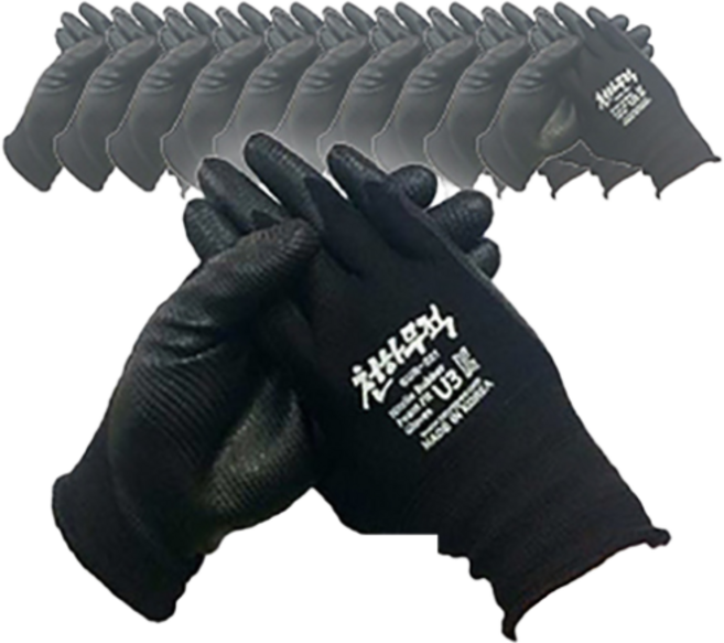 천하무적 승리 U3 니트릴 폼 장갑, U3 니트릴폼 장갑 블랙 L, 10개