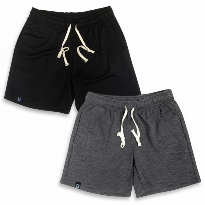 더폴그라운드 남자 여름 데일리 트레이닝 특양면무지 쇼츠반바지 1+1