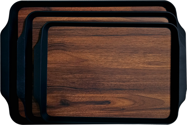 마더쿡 업소용 논슬립 사각 우드 쟁반 식당 카페 서빙 트레이, 대, 1개, 패스트푸드쟁반 대