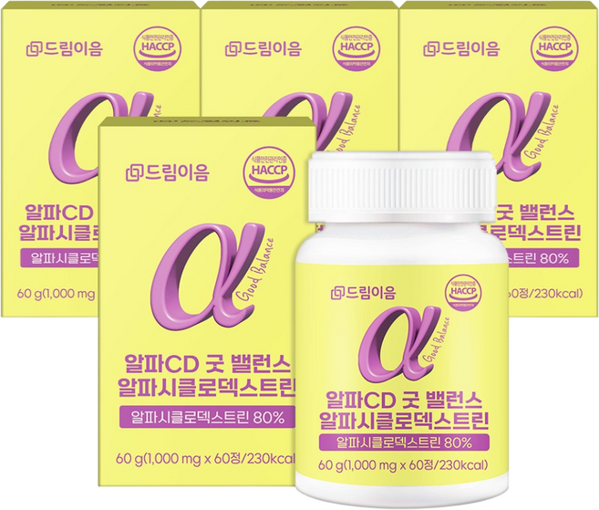 드림이음 알파CD 굿밸런스 알파시클로덱스트린 60g, 4개, 60정