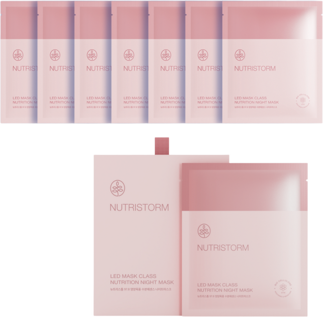 [50% 할인] 네이버쇼핑 마스크팩1위 뉴트리스톰 마스크팩 27ml 21매 / 유통기한 1년 미만 제품, 3개, 7개입