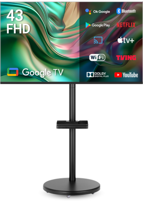 무빙큐빅스 블랙에디션 43인치 FHD 삼탠바이미 퍼스트 셋트 이동식 스마트TV 삼텐바이미 중소바이미, 방문설치, 스탠드형, 삼탠바이미 퍼스트 블랙, 109cm(43인치)