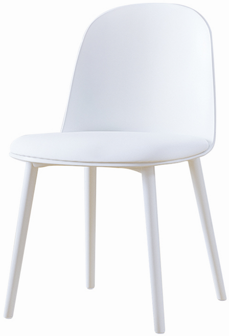 카페 인테리어 디자인 사출 플라스틱 식탁 의자, 2개, 화이트