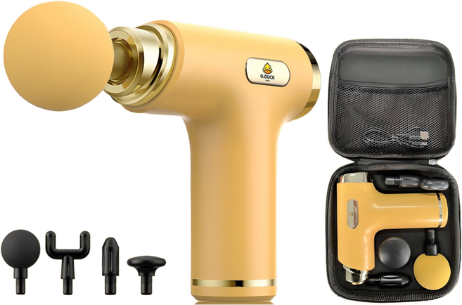 HORIZON 무선 진동 미니 마사지건 + 파우치 세트, 1개, 노란색