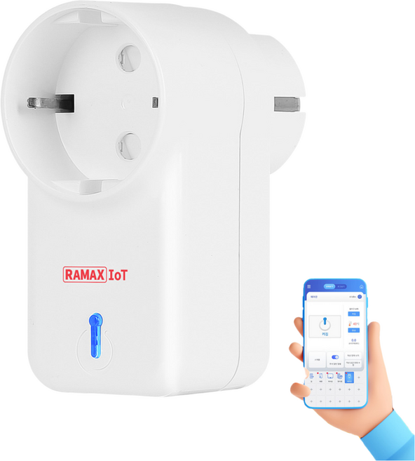 라맥스 스마트플러그 Wi-Fi 원격제어 국내제작 16A 3520W RPG-724S, 1개, 화이트, 8cm
