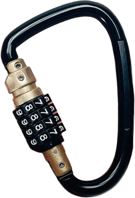 파크라이프 D형 강철 카라비너 자물쇠 25KN 비너 락 잠금장치, 1개, 골드