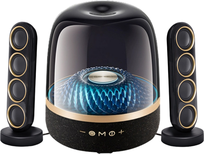 오라오디오 크리스탈 5 블루투스 스피커 컴퓨터 무드등 LED 라이트 무선, 블랙, ORA-SP-C5-OBK