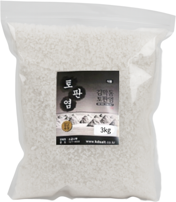 명품 소금 김막동 토판염 5년숙성 굵은입자 3kg(지퍼백), 1개, 3kg