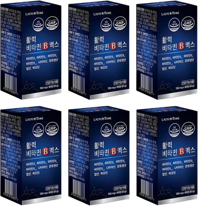 비트멘 리보플라빈 피리독신 비타민B6912 비군 활성 형 비타민b 군 코발라민 수용성 비타민 고농축비타민b 티아민 고함량 비타민B 5 판토텐, 6세트, 90정