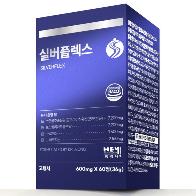 헤이정박사 실버플렉스 관절엔 소연골 콘드로이친 보스웰리아 올인원 36000mg, 1개, 60정
