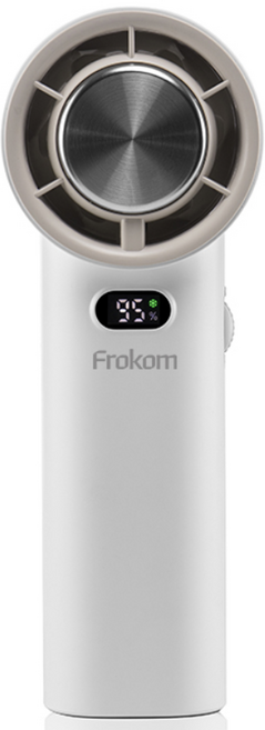 Frokom 휴대용 에어컨 손 선풍기 미니 탁상용선풍기 100단조절 1초급속냉각 3600mah BLDC모터 저소음, 화이트
