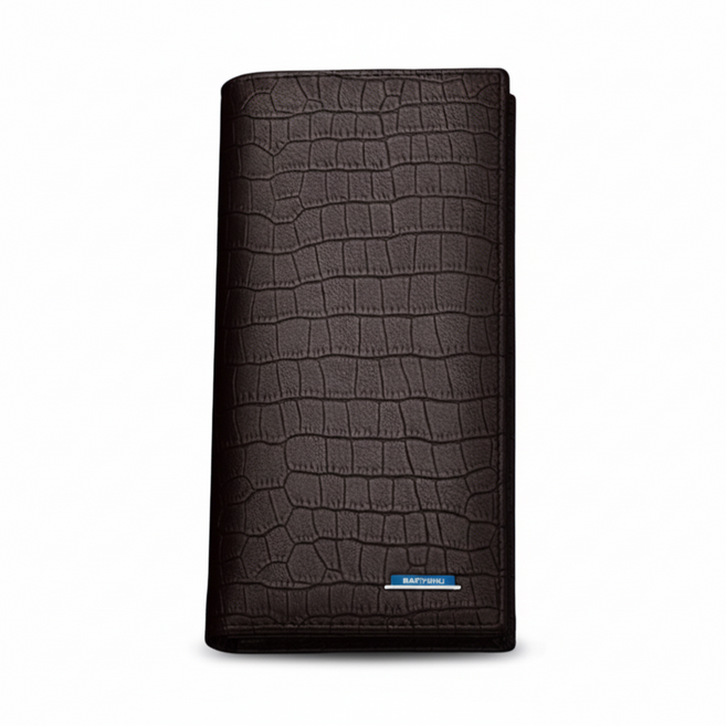 보마이 남성 고급 악어무늬 소가죽 명품 심플 슬림 장지갑 N2027