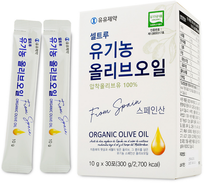 셀트루 엑스트라버진 유기농 올리브 오일 스틱 올레오칸탈 10gx30포, 1개, 300ml