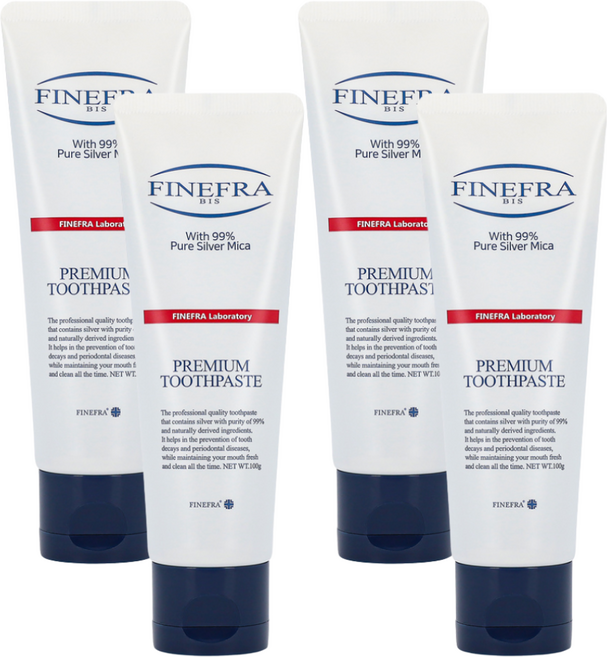 파인프라 비스투 치약, 100g, 4개