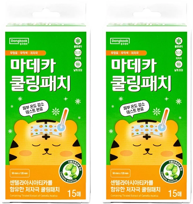동국제약 마데카 쿨링시트, 15개입, 2개 - 쿠팡