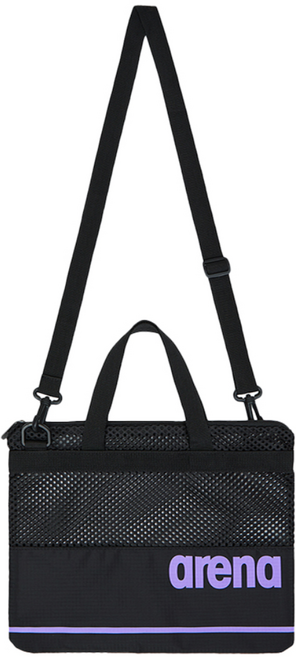 아레나 아동 주니어 수영가방 남아 여아 공용 실내수영장 강습용 물놀이용 생존수영키트 가방, 블랙