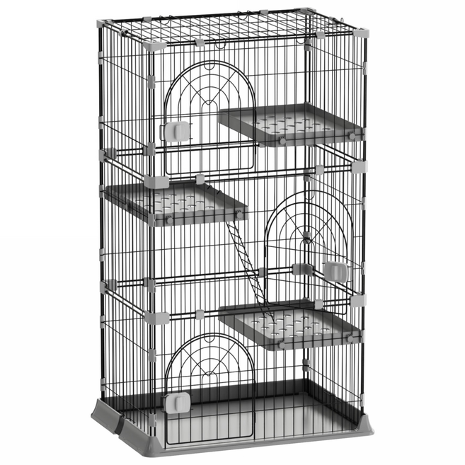 Homall 반려동물 케이지 고양이 철장 대형 캣타워, 1개, 블랙