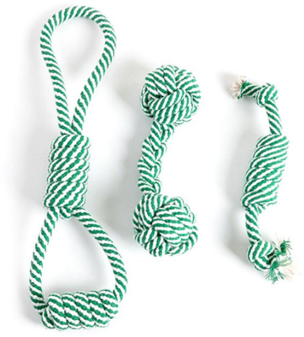 [퀸펫] 애견 면로프 장난감 3종세트 (DT-122), 1세트