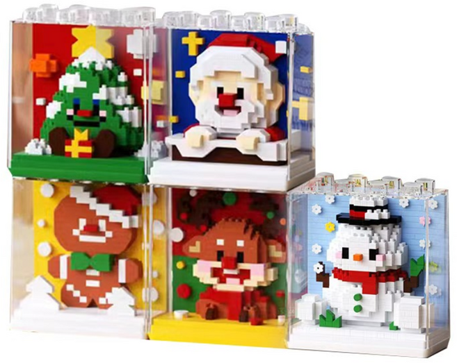 심아트 크리스마스블럭 미니블럭 나노블록 크리스마스 선물, C 눈사람, 1개