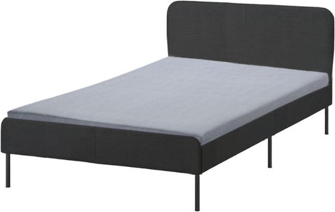 이케아 SLATTUM/AGOTNES 쿠션 프레임 슈퍼싱글 침대 풀세트 (200x120cm/매트리스포함), 상세페이지 참조