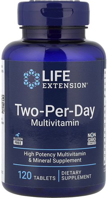 [1+1] 라이프익스텐션 투 퍼 데이 종합비타민 V2 타블릿 120정 하이포텐시 / 해외직구 미국정품, 2개