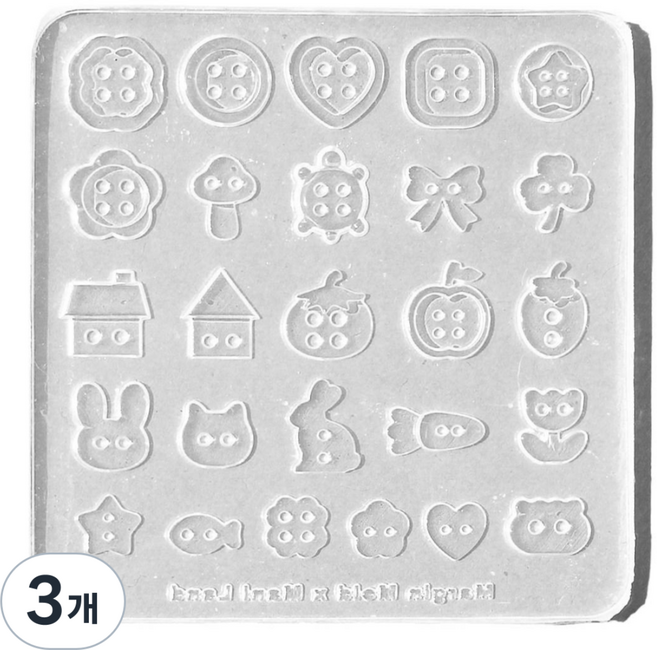 [마니랜드] 큐트 디자인 미니 단추 몰드, 3개