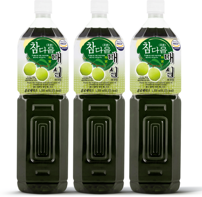 참다음 매실 농축액 엑기스 청 음료 베이스 1.5L 3개, 1500L
