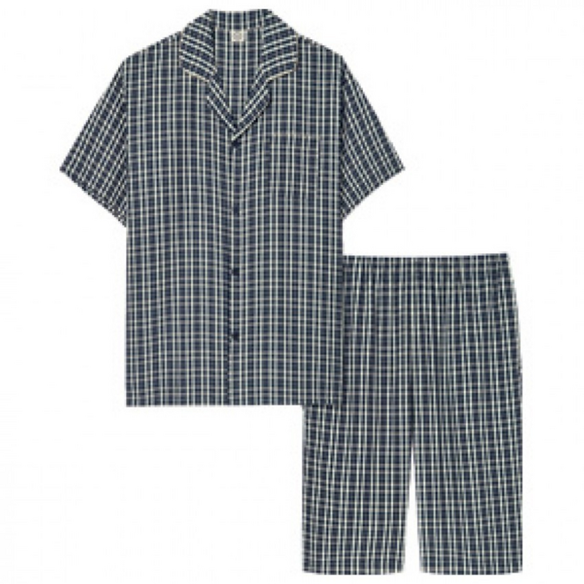 트라이(TRY) 남자 반팔 인견 잠옷(파자마)세트(J23) 네이비