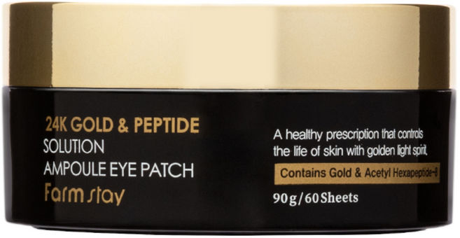 팜스테이 24K 골드 & 펩타이드 솔루션 앰플 아이패치 90g, 60개입, 1개
