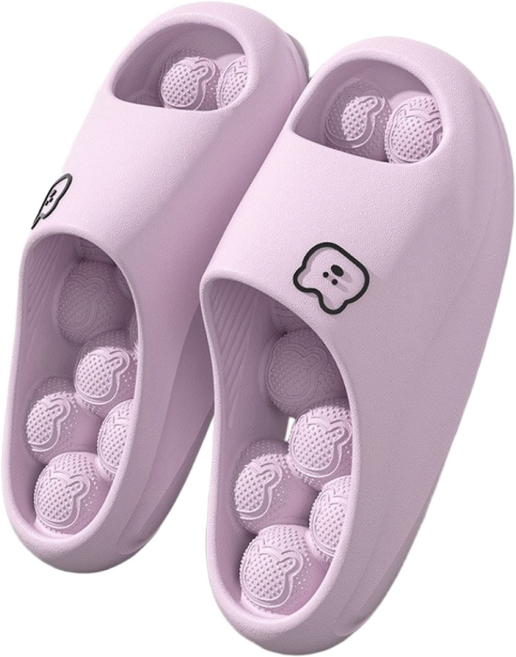 리틀보트 미끄럼방지 푹신 욕실 슬리퍼 실내화, 퍼플, 1개