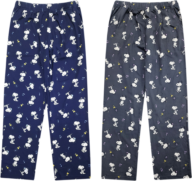 스누피] 남녀공용 피치기모 파자마/잠옷바지 편안한 홈웨어 하의