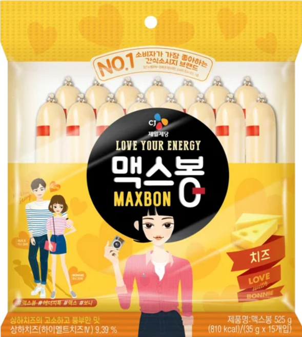 맥스봉 치즈 15p, 525g, 6개