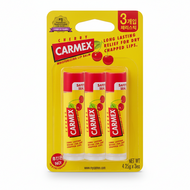 카멕스 모이스처라이징 립밤 스틱 3p, 체리향, 12.75g, 1개