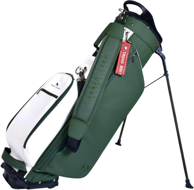 힐크릭 골프 브릭 베이직 슬림 스탠드백 남여공용 골프가방, 그린