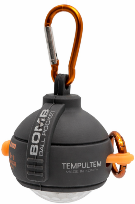 [할인 상품] 템플템 수류탄 골프공 파우치 휴대용 골프공주머니 1구, 오렌지, 1개