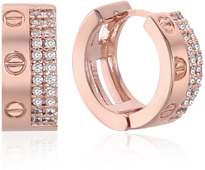 레베르 여성 링 귀걸이 데일리 무드 14K 골드핀 원터치 귀걸이