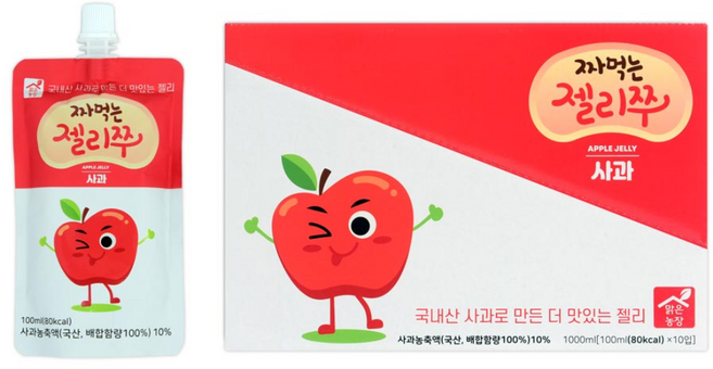 맑은농장 짜먹는 젤리쭈 사과, 100ml, 10개