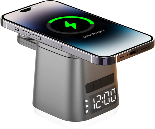 Bolt wave 아이폰/iWatch/Galaxy Watch 15w 6 in1 자석 무선 충전기, 회색, 1개