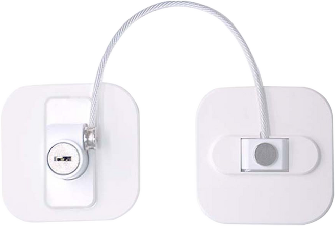 치트몰 냉장고 사물함 안전 잠금 시건 장치 열쇠형 화이트, 1개