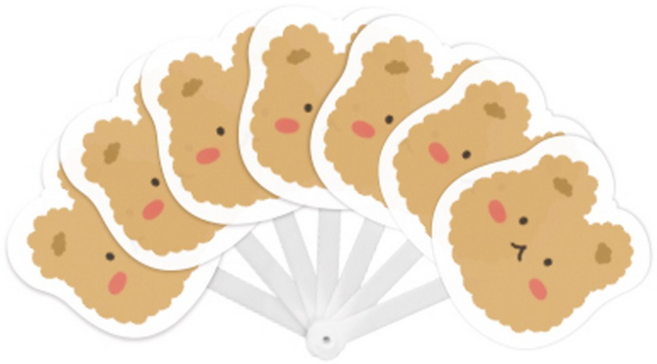 [삼영피피] 굿베어 7쪽 접이식 부채 굿즈, 1개, 화이트