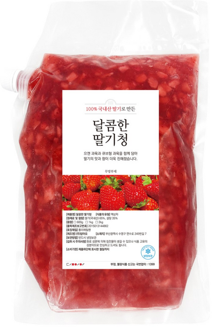 담아요 수제 달콤한 딸기청, 1개, 1개입, 2kg