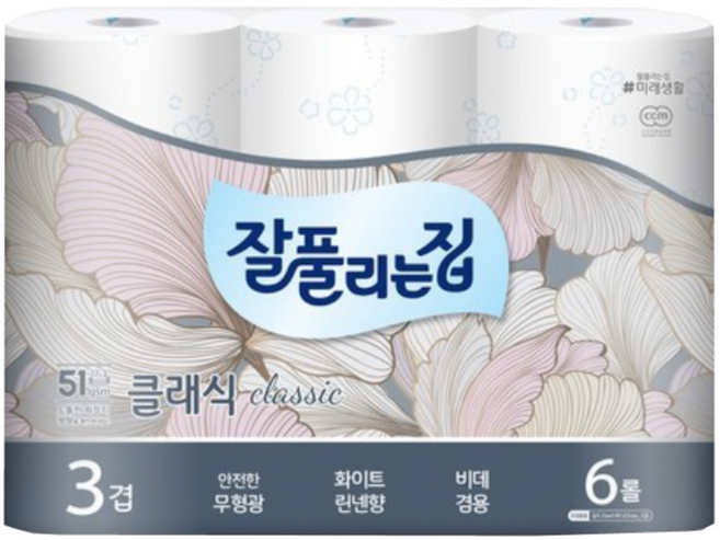잘풀리는집 뉴 클래식 화장지, 25m, 6개입, 1개
