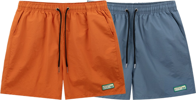 아소트 [1+1] 2장세트 남녀공용 썸머 비치웨어 나일론 숏 밴딩 팬츠 8color 3size