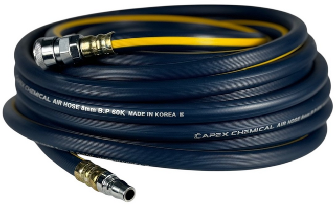 [에이팩스케미칼] 국산 8mm 9.5mm 13mm 고압 에어호스 콤프레샤 10M 15M 20M 30M 50M 카플러장착 콤프레샤호스, 1개
