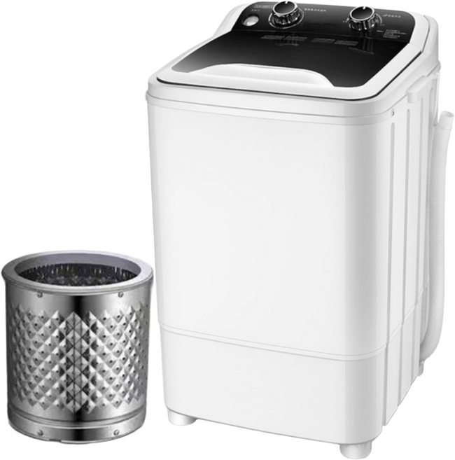 [클린스] 반자동 소형 미니 세탁기 5kg 반자동 걸레 원룸 속옷 양말 운동복 기숙사 통돌이, 5.5kg 소형세탁기